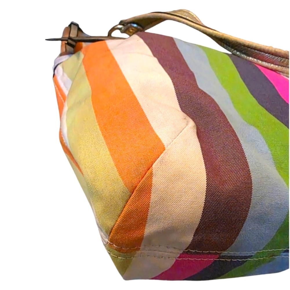 COACH Legacy Poppy Colorful Striped Sequin Large Glam Boho 19021 Tote - Picture 12 of 15
